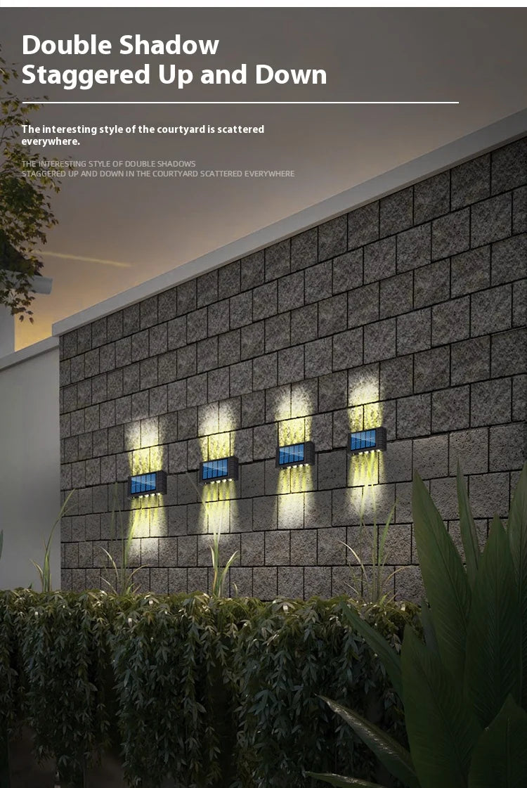 Outdoor Solar Wall Lamp Waterproof Up & Down LED Garden Light