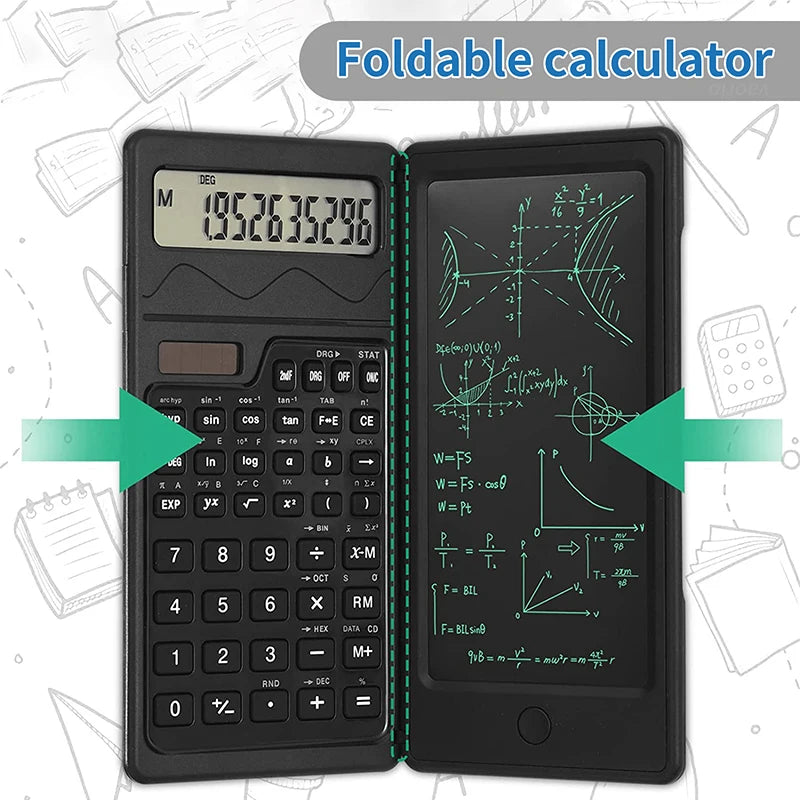 Foldable Solar Scientific Calculator with LCD Writing Pad