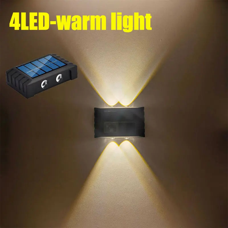 Outdoor Solar Wall Lamp Waterproof Up & Down LED Garden Light