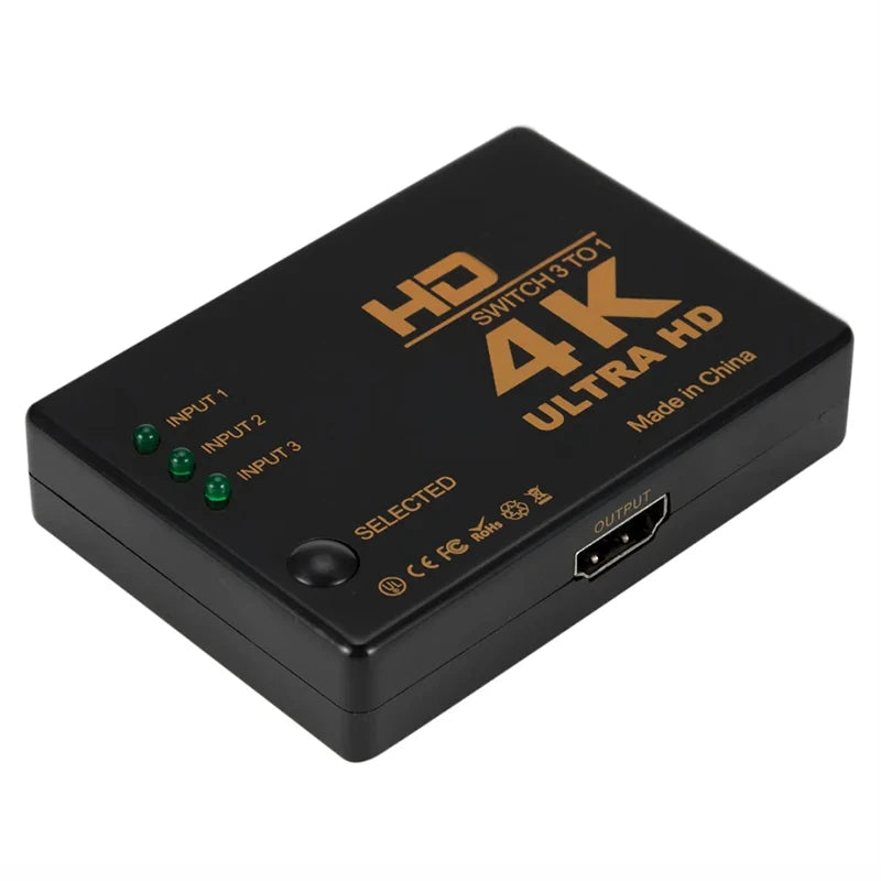 Adapter Converter For TV Box HDTV PC HDMI-compatible Switch 4K Switcher 3 In 1 Out Full HD 1080P Video Cable Splitter 1x3 Hub