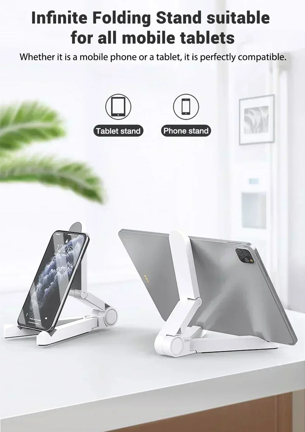 Foldable Adjustable Tablet & Phone Stand – Universal Holder for iPad, Samsung, Xiaomi, Huawei