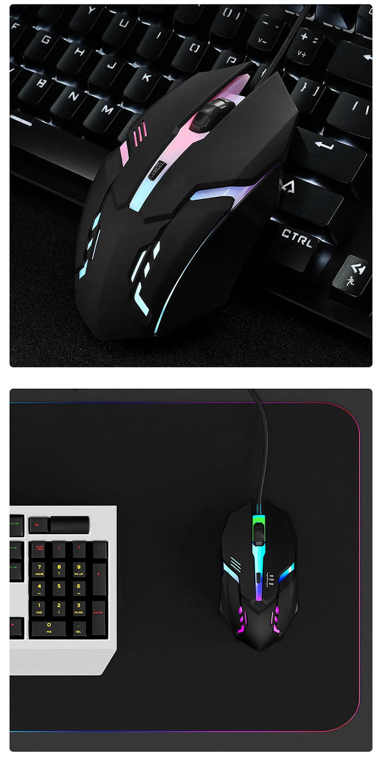 Gaming Mouse Ergonomic 2025 – 4-Button USB RGB for PC & Laptop
