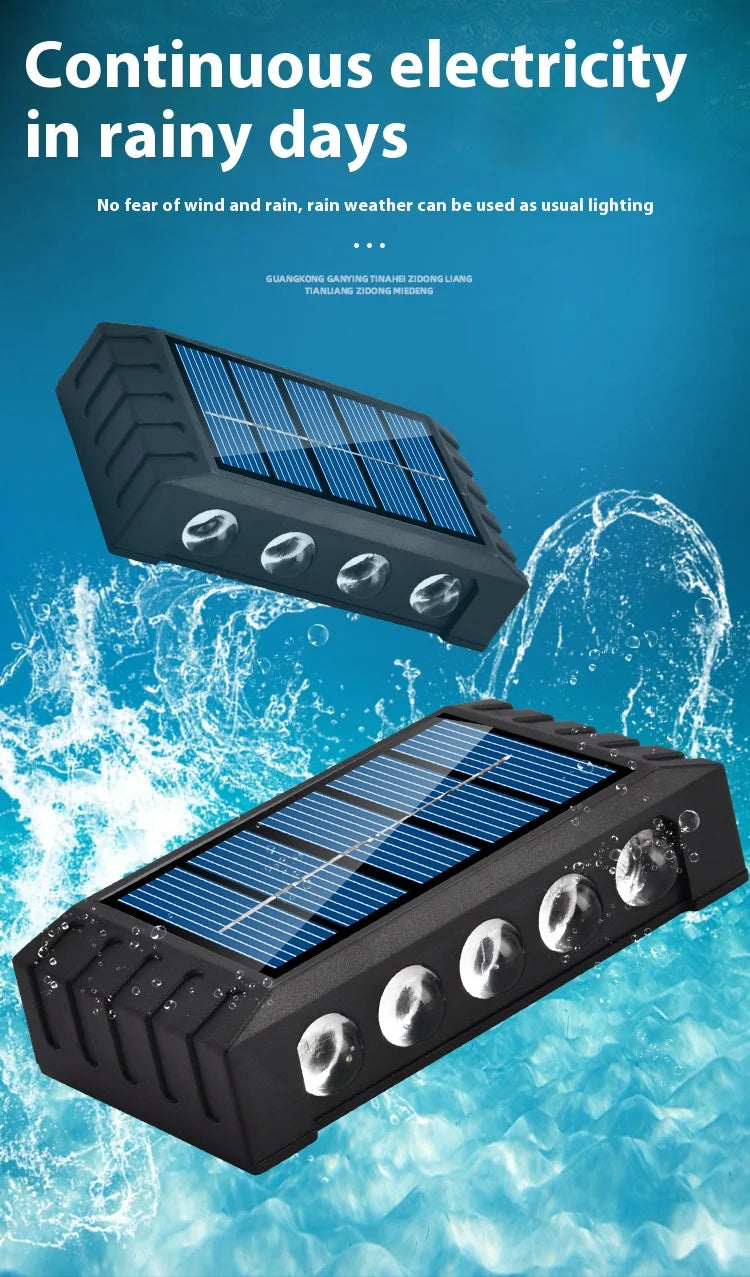 Outdoor Solar Wall Lamp Waterproof Up & Down LED Garden Light