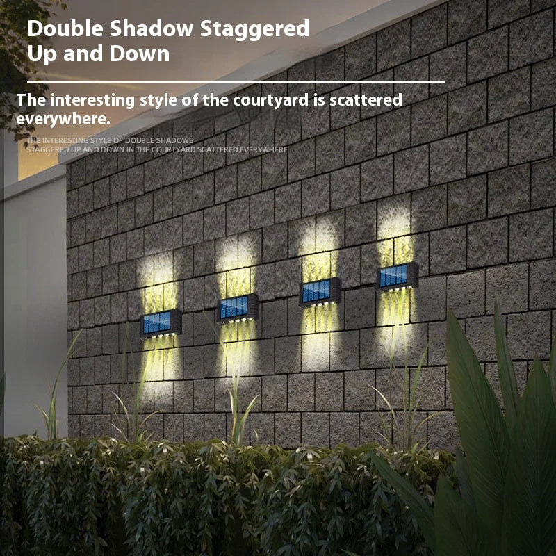 Outdoor Solar Wall Lamp Waterproof Up & Down LED Garden Light
