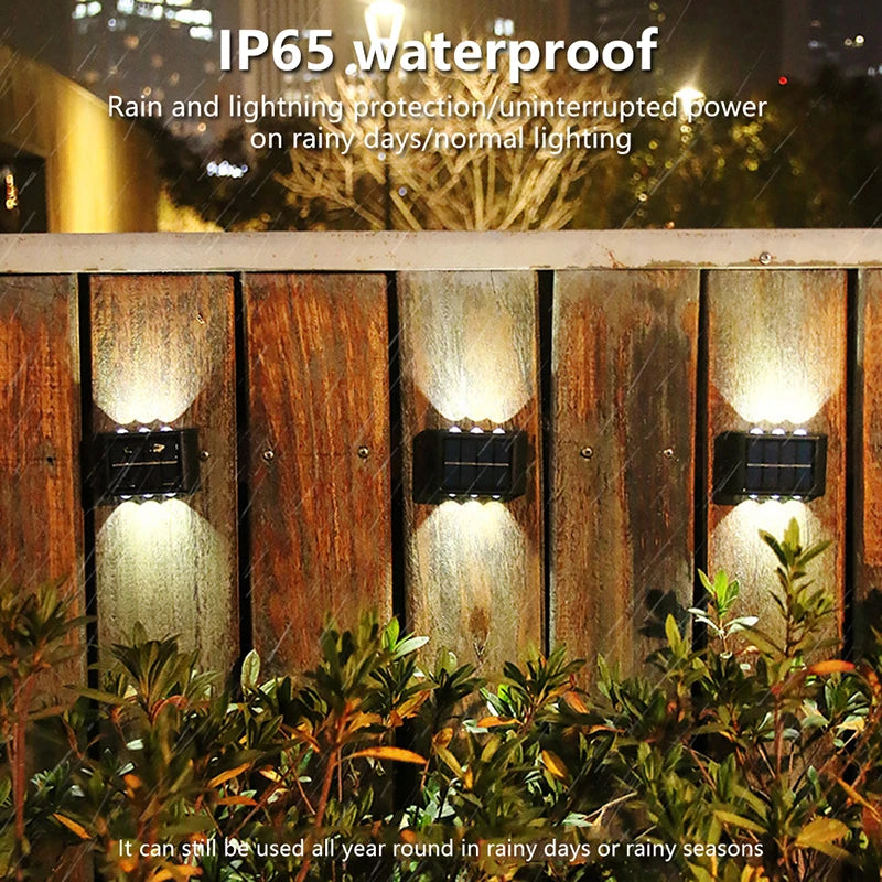 Outdoor Solar Wall Lamp Waterproof Up & Down LED Garden Light