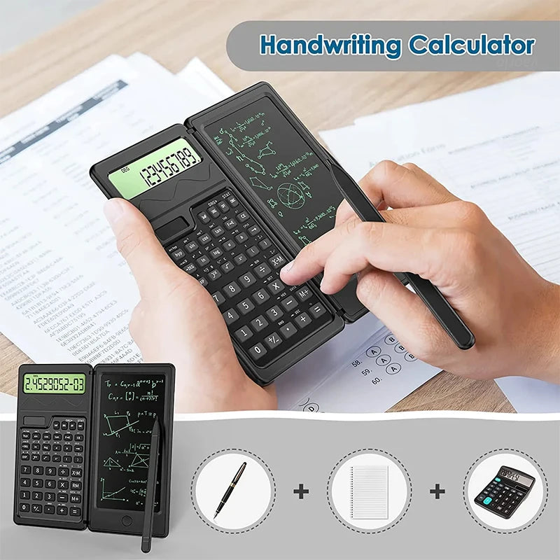 Foldable Solar Scientific Calculator with LCD Writing Pad
