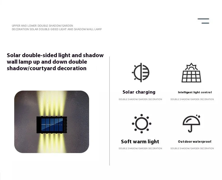 Solar LED Wall Light – Waterproof Outdoor Garden Lamp