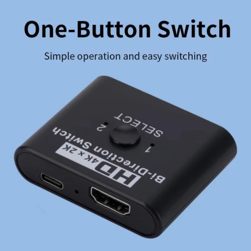 Switch Bi-Direction X 2K HDTV  2 Ports HDTV Splitter Switch For Laptop PC PS3/4 TV Box To Monitor TV Projector Adapter