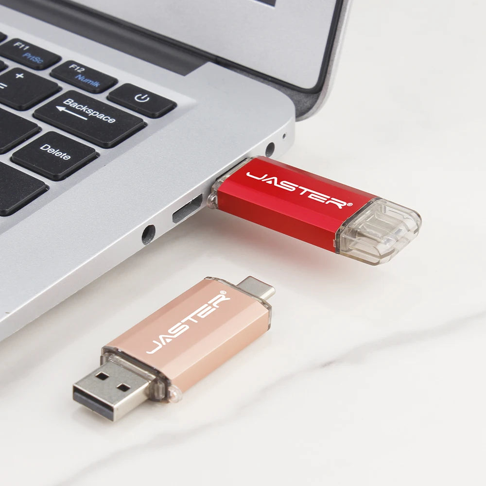 JASTER USB Type-C OTG Flash Drive 4GB-128GB High Speed