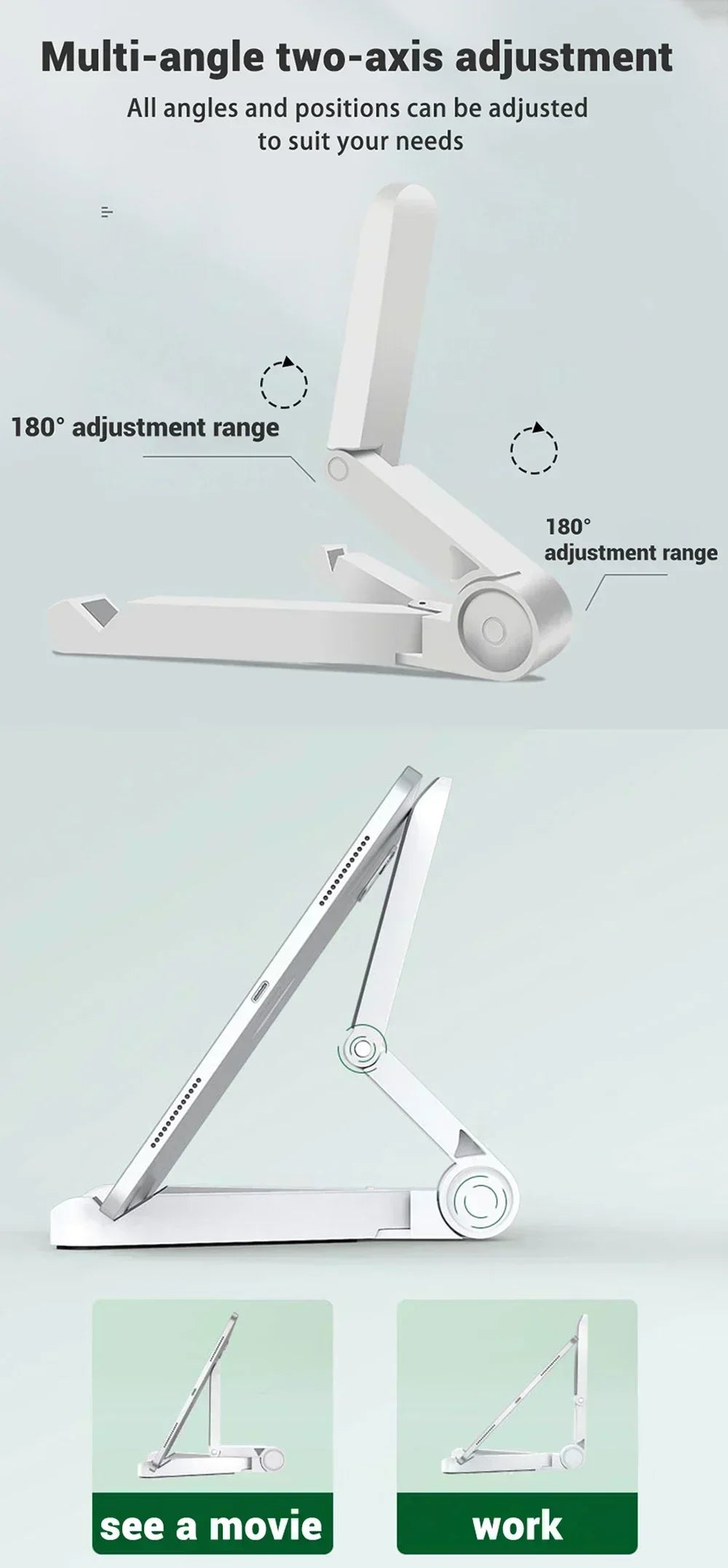 Foldable Adjustable Tablet & Phone Stand – Universal Holder for iPad, Samsung, Xiaomi, Huawei