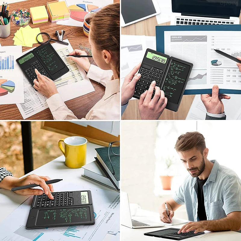 Foldable Solar Scientific Calculator with LCD Writing Pad