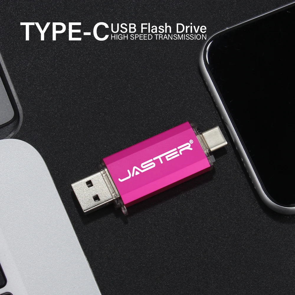 JASTER USB Type-C OTG Flash Drive 4GB-128GB High Speed