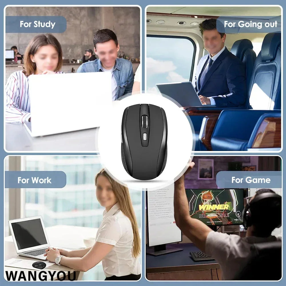 2.4G Wireless Mouse Silent Mouse Portable Charging Mobile Optical Office Mouse Adjustable DPI Level for Laptop