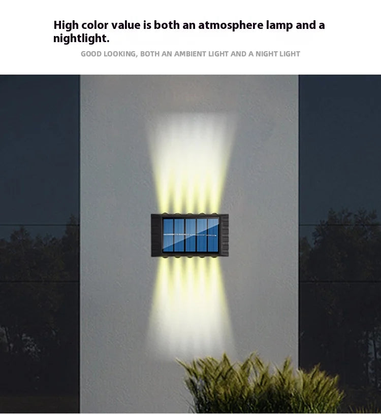 Solar LED Wall Light – Waterproof Outdoor Garden Lamp