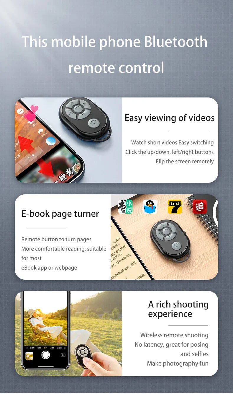 Bluetooth Remote Shutter – Universal Selfie & Camera Controller