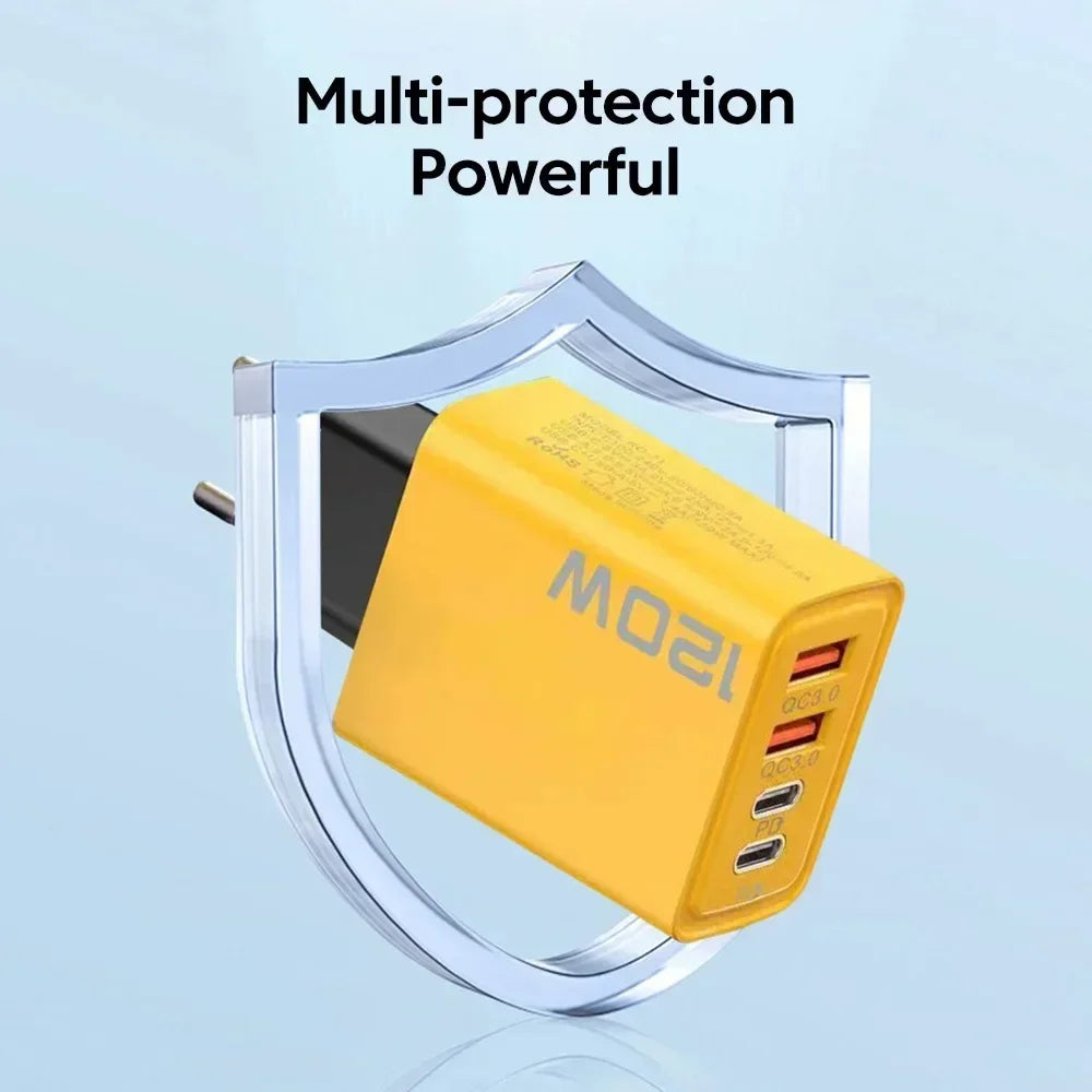 Phone Charger 120W Charging Quick USB Type C For iPhone 16 15 Xiaomi 14 Huawei Redmi Oneplus