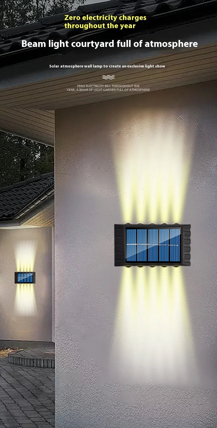 Outdoor Solar Wall Lamp Waterproof Up & Down LED Garden Light