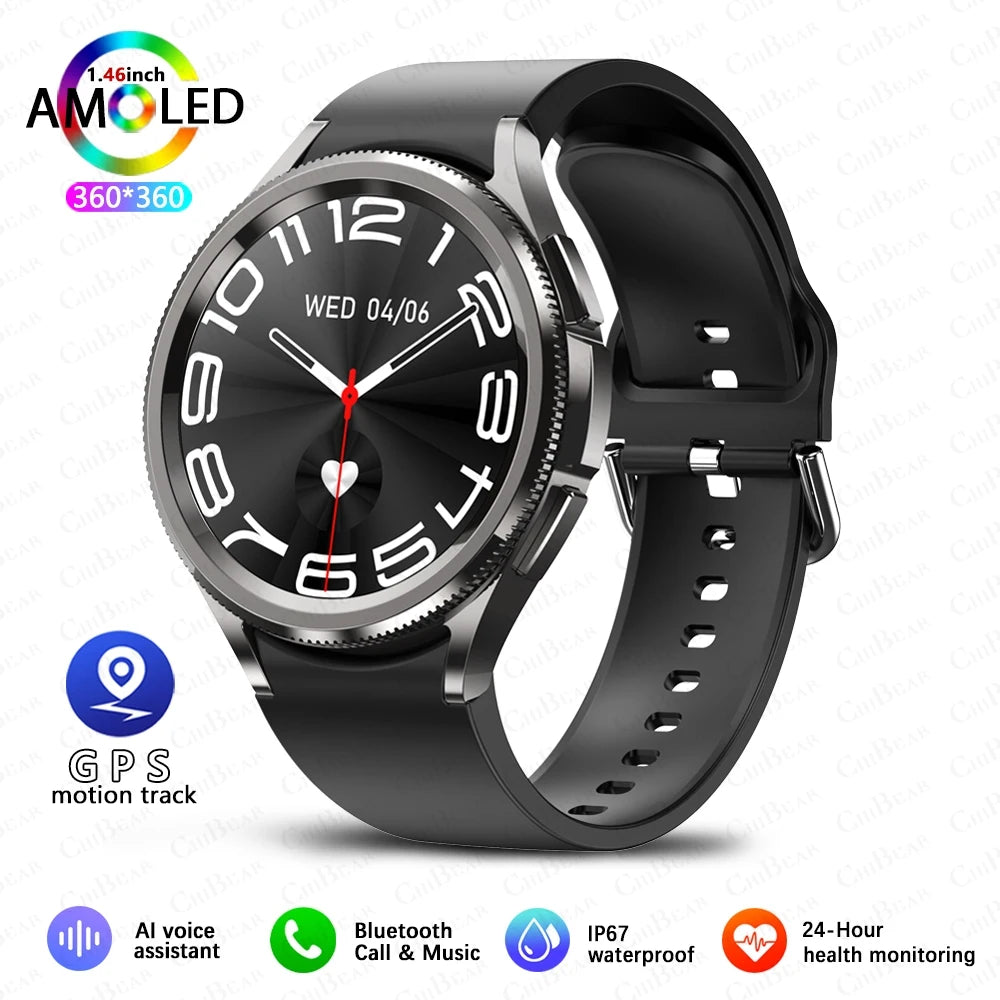 Watch 6 Classic Smartwatch Men GPS Outdoor Sports Health Heart Rate Monitor Waterproof Bluetooth Call Smart Watch 2025 New
