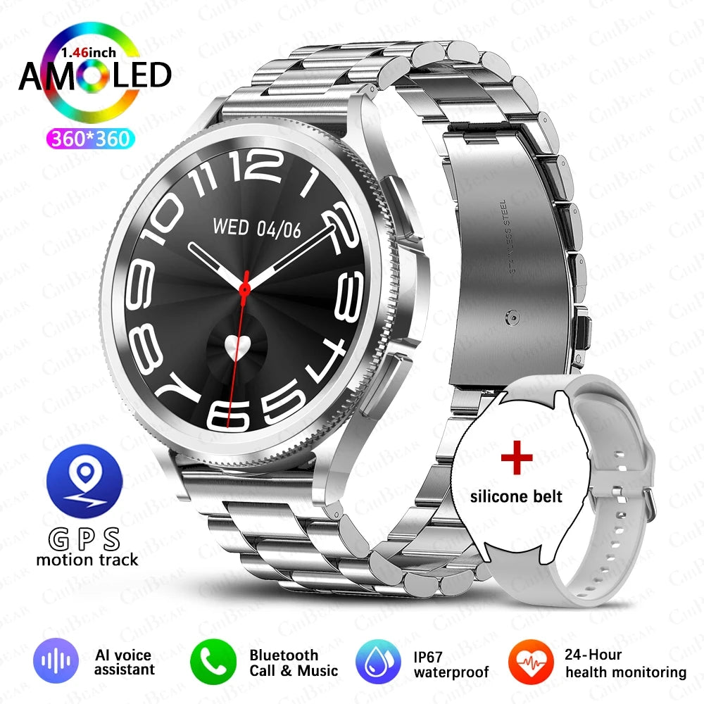 Watch 6 Classic Smartwatch Men GPS Outdoor Sports Health Heart Rate Monitor Waterproof Bluetooth Call Smart Watch 2025 New