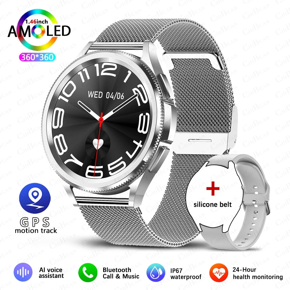Watch 6 Classic Smartwatch Men GPS Outdoor Sports Health Heart Rate Monitor Waterproof Bluetooth Call Smart Watch 2025 New