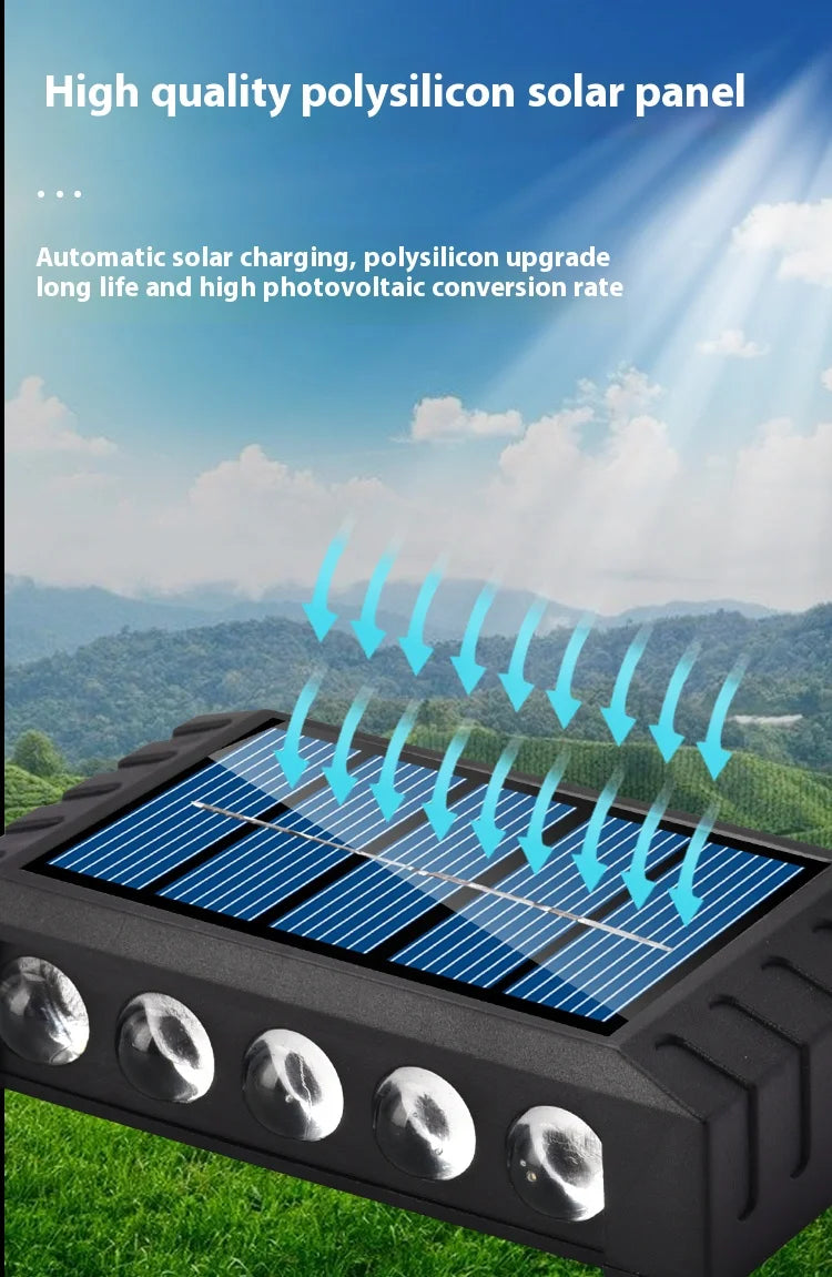 Outdoor Solar Wall Lamp Waterproof Up & Down LED Garden Light