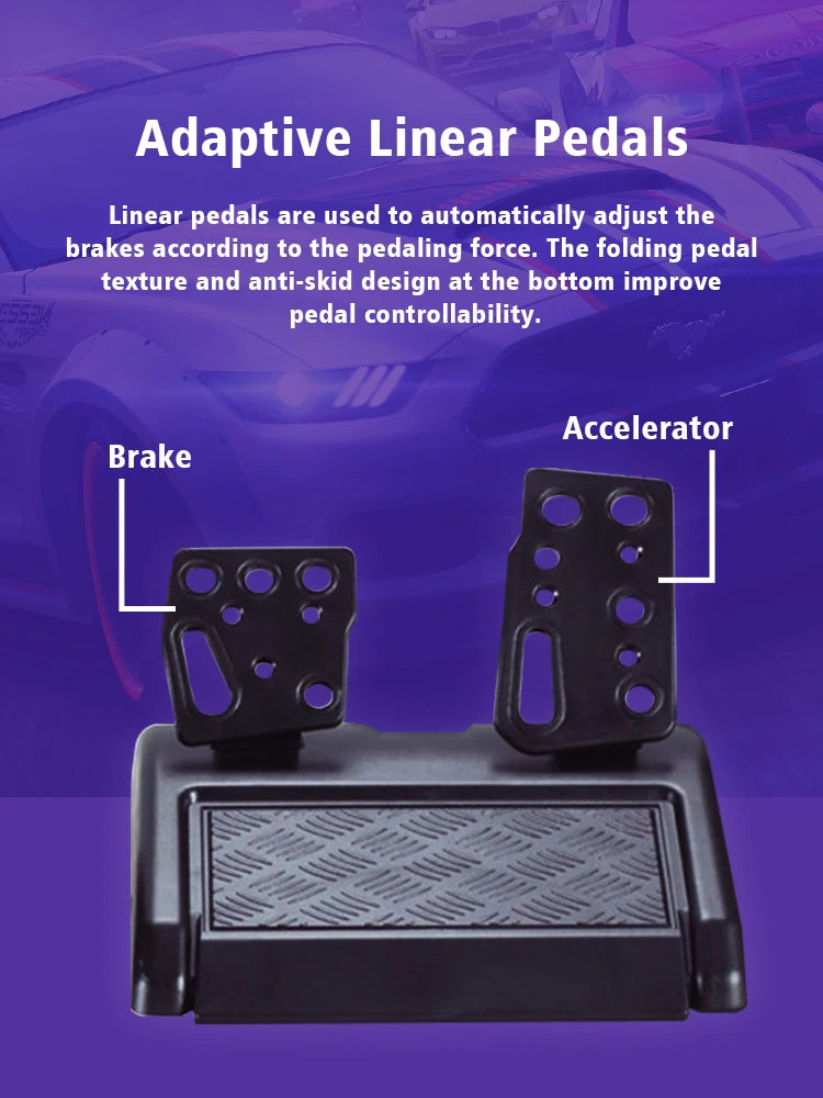 Racing Steering Wheel Vibration Controller 7 in 1 Game Simulation Racing Pedals for switch/xbox 360/xbox one/pc/ps4/3/Android