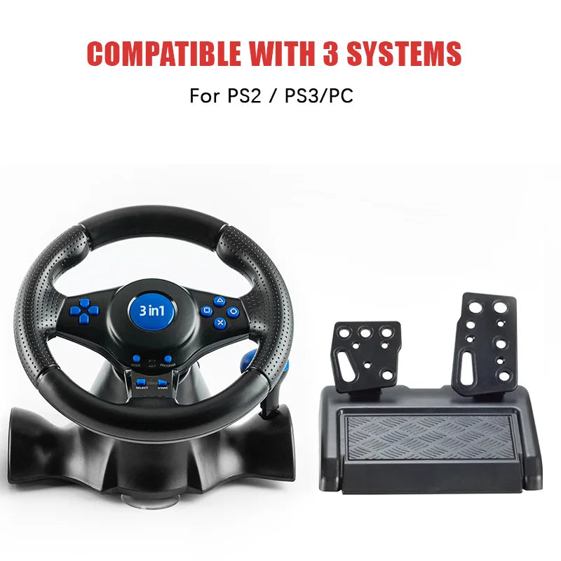 Racing Steering Wheel Vibration Controller 7 in 1 Game Simulation Racing Pedals for switch/xbox 360/xbox one/pc/ps4/3/Android