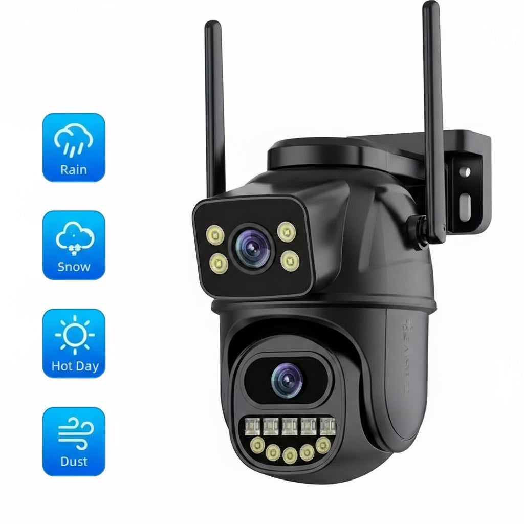 4K 8MP WiFi Surveillance Camera with AI Human Detection, Dual Lens & 4X Digital Zoom