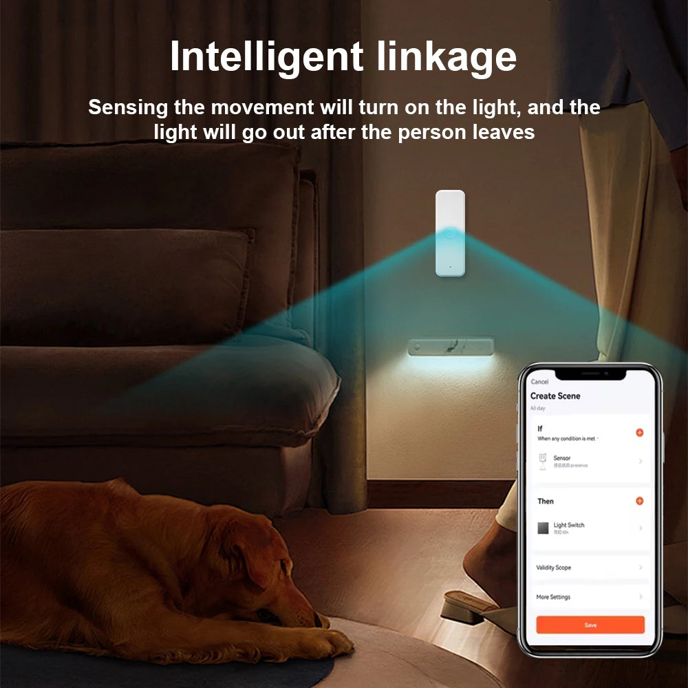 Smart WiFi Infrared Motion Sensor for Home, Compatible with Alexa and Google Home