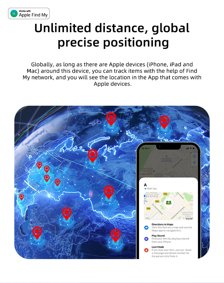 GPS Tracker Compatible with Apple Find My App, Bluetooth
