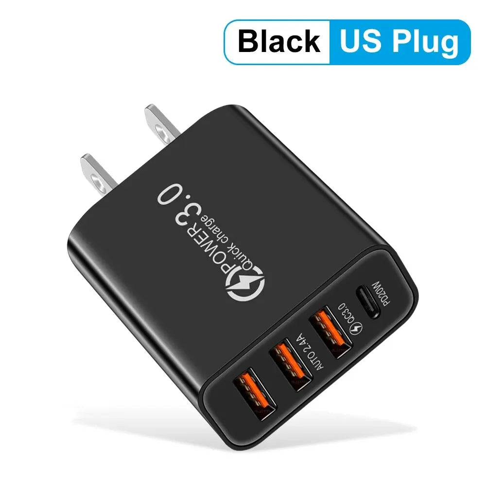 Total 48W Multi-Port USB PD Wall Charger for Smartphones