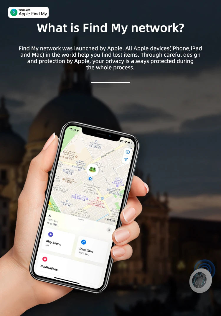 GPS Tracker Compatible with Apple Find My App, Bluetooth
