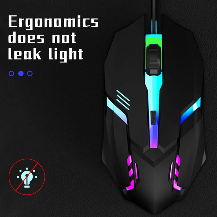 Gaming Mouse Ergonomic 2025 – 4-Button USB RGB for PC & Laptop