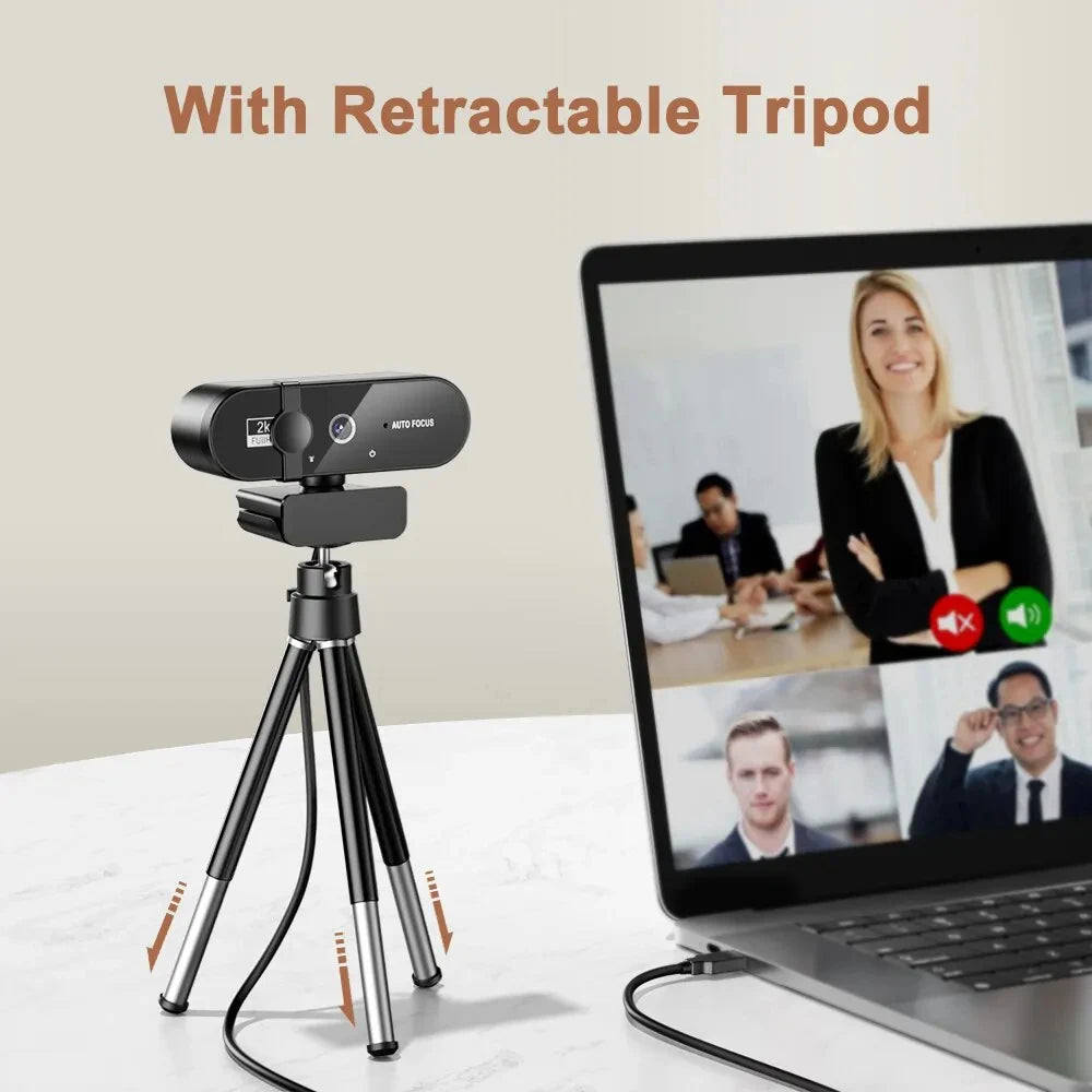 Webcam with Microphone, Auto Focus for PC and Laptop