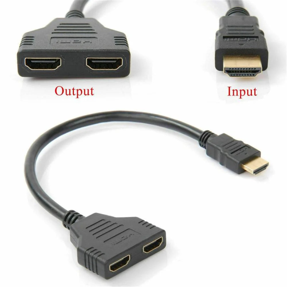 HD 1080P HDMI Splitter 1-in-2 Out Adapter for TV & PC