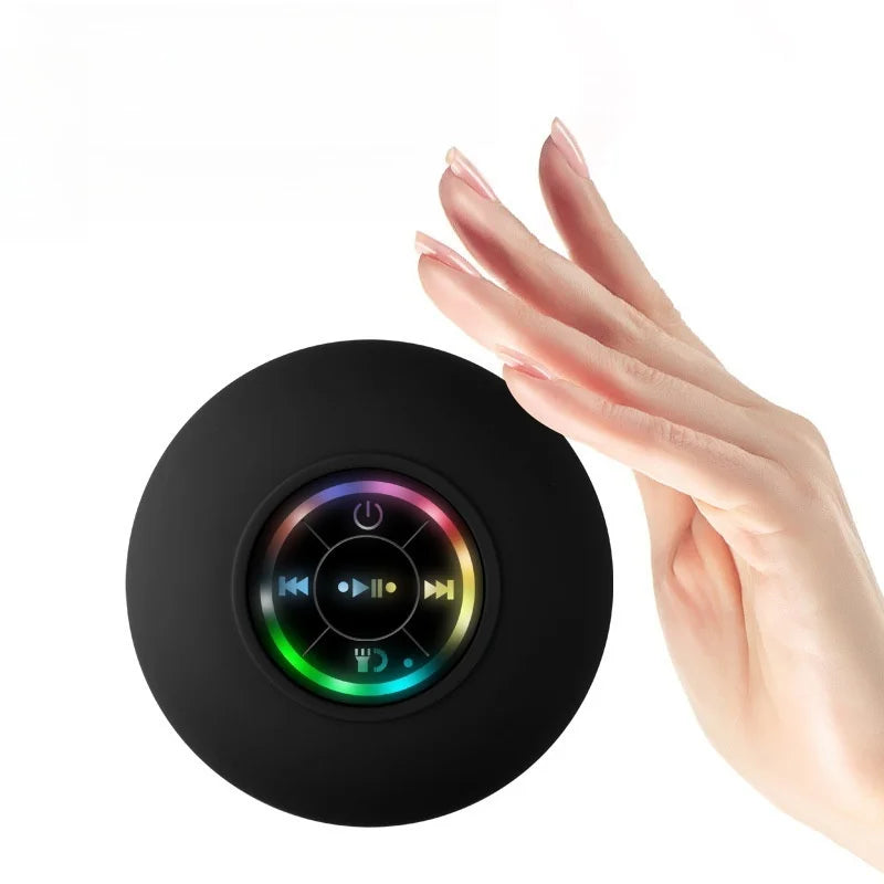 New bathroom waterproof wireless LED suction Cup Mini Bluetooth speaker Portable outdoor sports stereo speakers