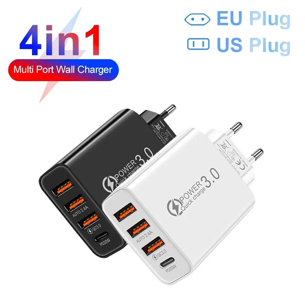Total 48W Multi-Port USB PD Wall Charger for Smartphones