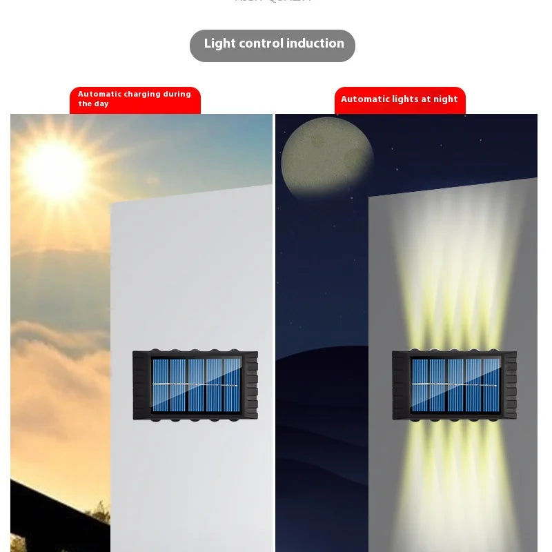 Solar LED Wall Light – Waterproof Outdoor Garden Lamp