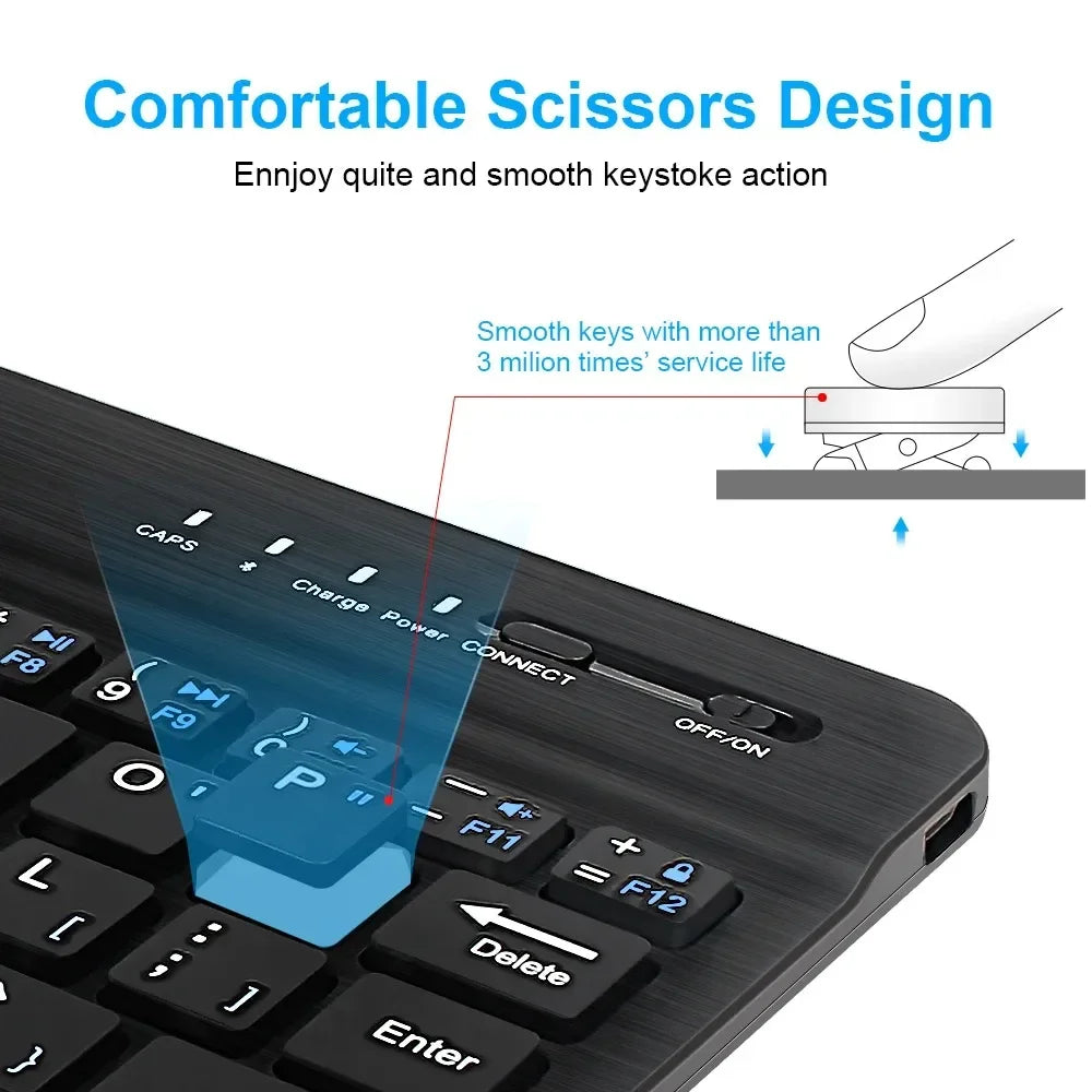 Bluetooth Keyboard for iPad 10th Generation iPad Pro 13 12 11 10 9 8 7 Inch iPad Air 13 11th iPad Mini Samsung Xiaomi Tablets