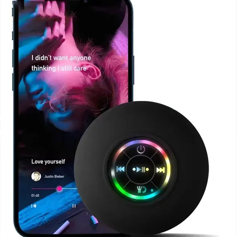 New bathroom waterproof wireless LED suction Cup Mini Bluetooth speaker Portable outdoor sports stereo speakers