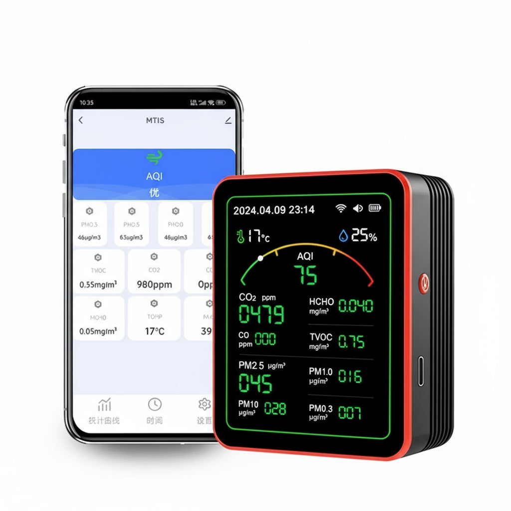 WiFi Air Quality Monitor, Temperature & Humidity for Home and Office