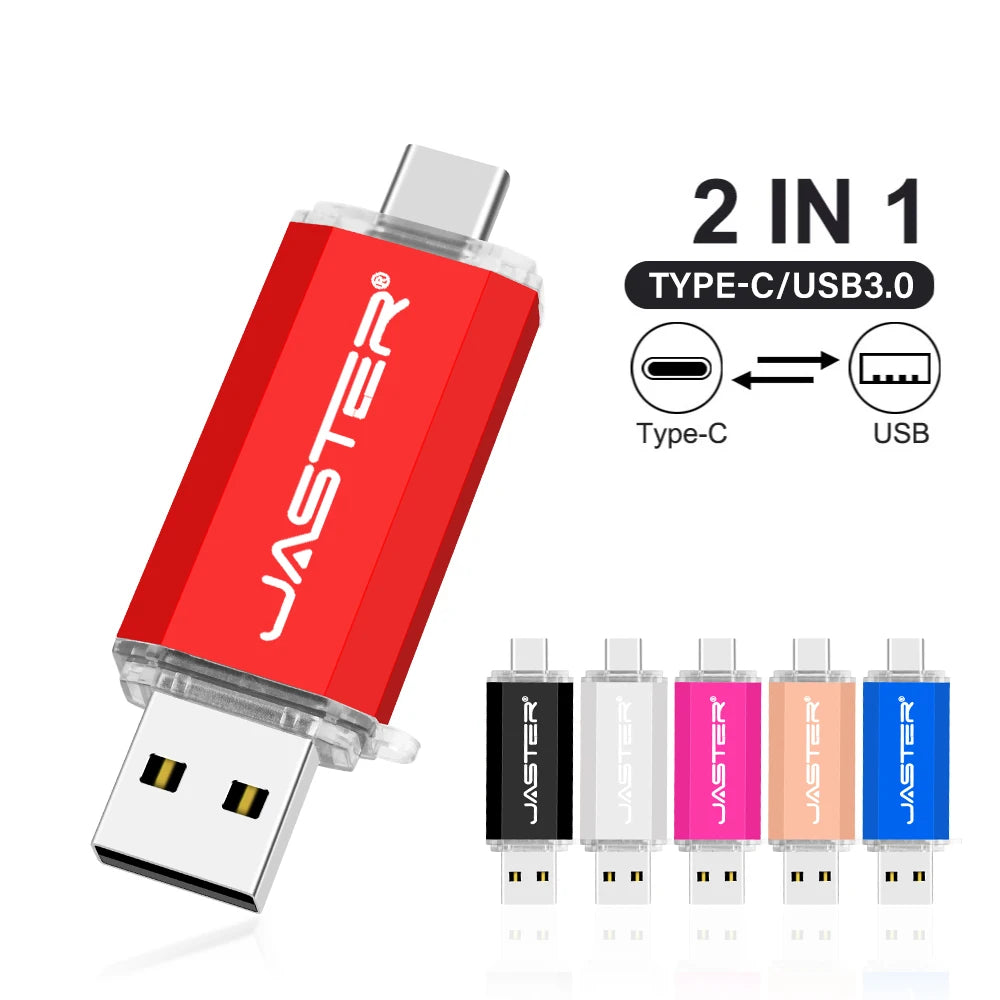 JASTER USB Type-C OTG Flash Drive 4GB-128GB High Speed