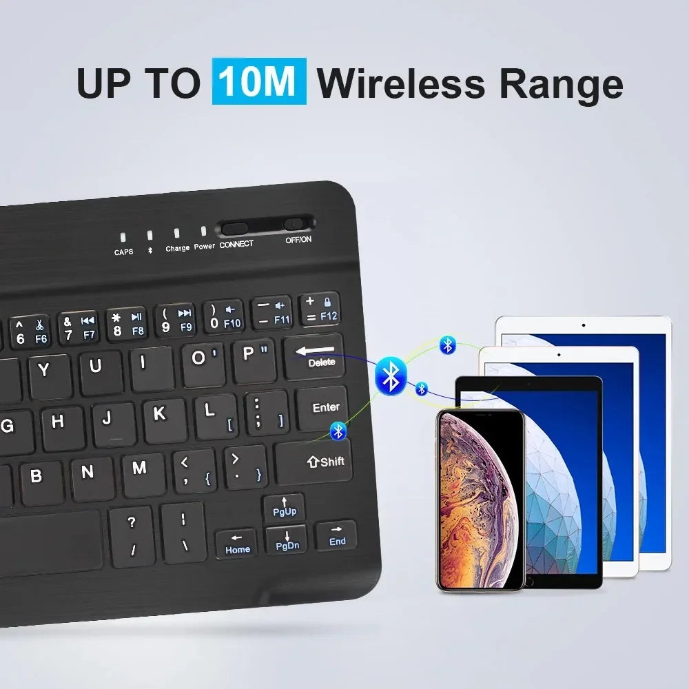 Bluetooth Keyboard for iPad 10th Generation iPad Pro 13 12 11 10 9 8 7 Inch iPad Air 13 11th iPad Mini Samsung Xiaomi Tablets