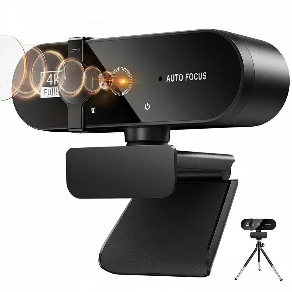 Webcam with Microphone, Auto Focus for PC and Laptop
