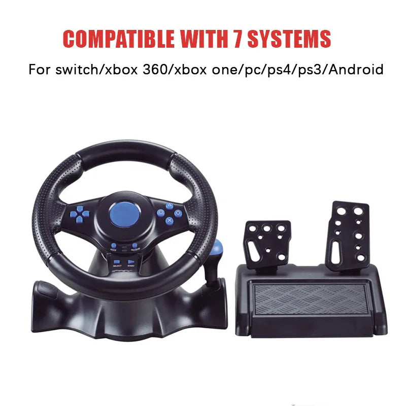 Racing Steering Wheel Vibration Controller 7 in 1 Game Simulation Racing Pedals for switch/xbox 360/xbox one/pc/ps4/3/Android