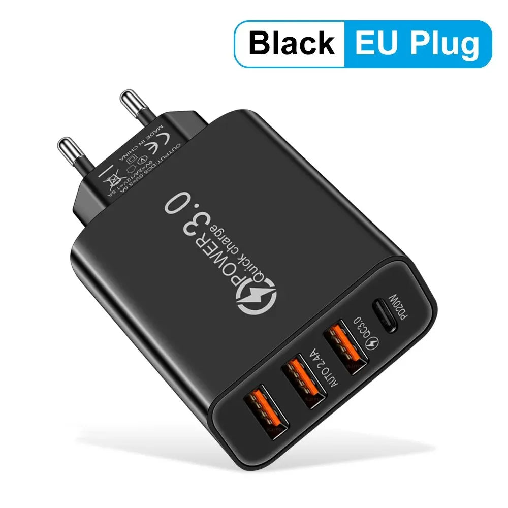 Total 48W Multi-Port USB PD Wall Charger for Smartphones