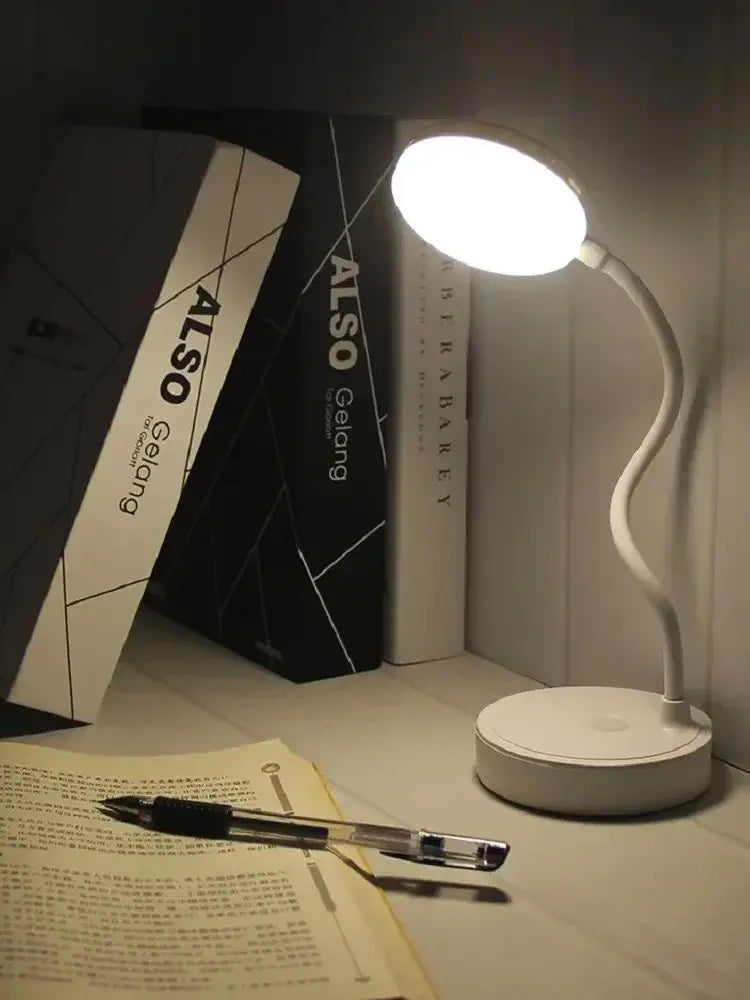Portable LED Desk Lamp USB Plug Battery Powered Table Light Support 3 Color Stepless Dimming Eye Protection Bedroom Bedside Lamp