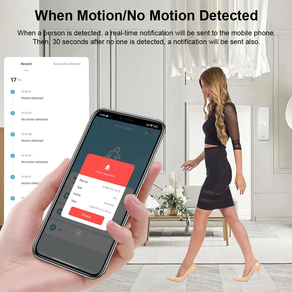 Smart WiFi Infrared Motion Sensor for Home, Compatible with Alexa and Google Home