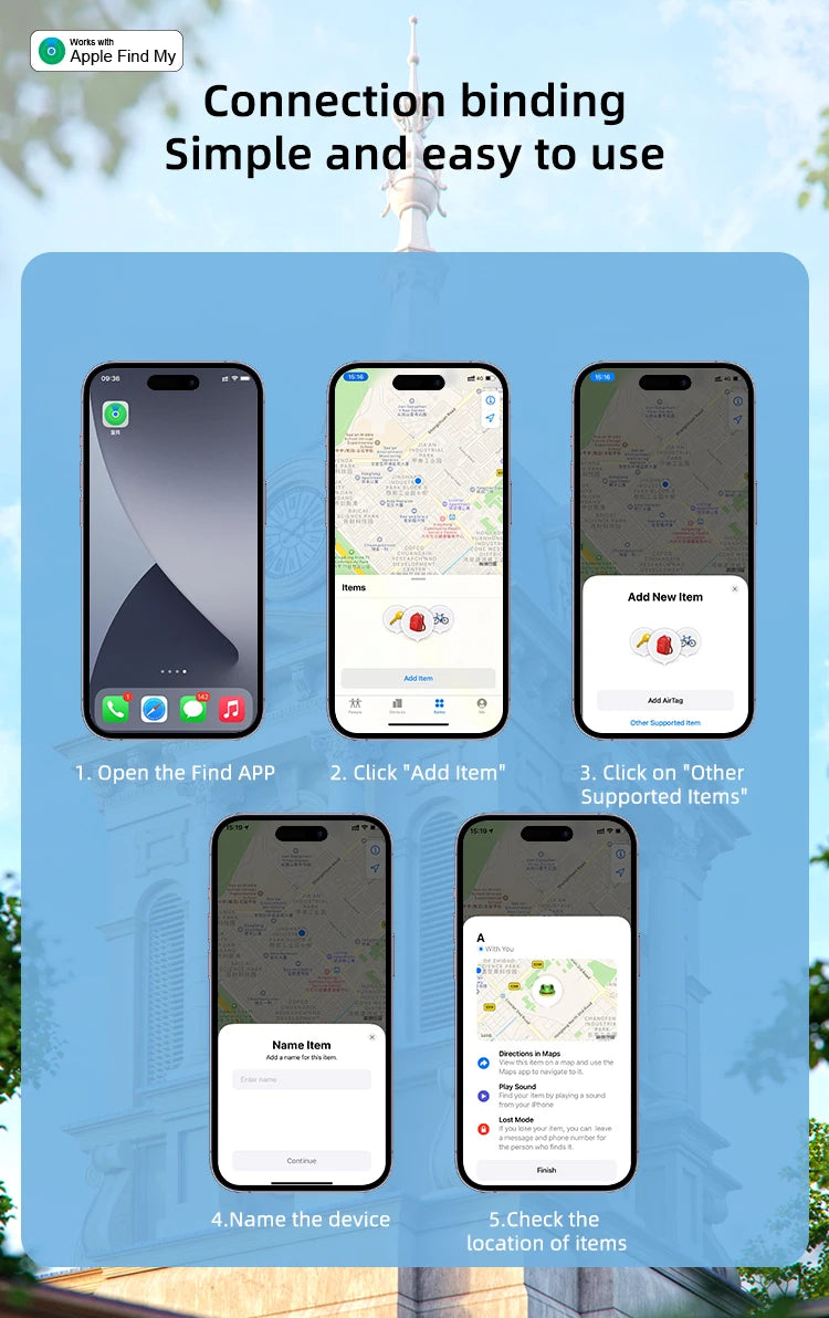 GPS Tracker Compatible with Apple Find My App, Bluetooth