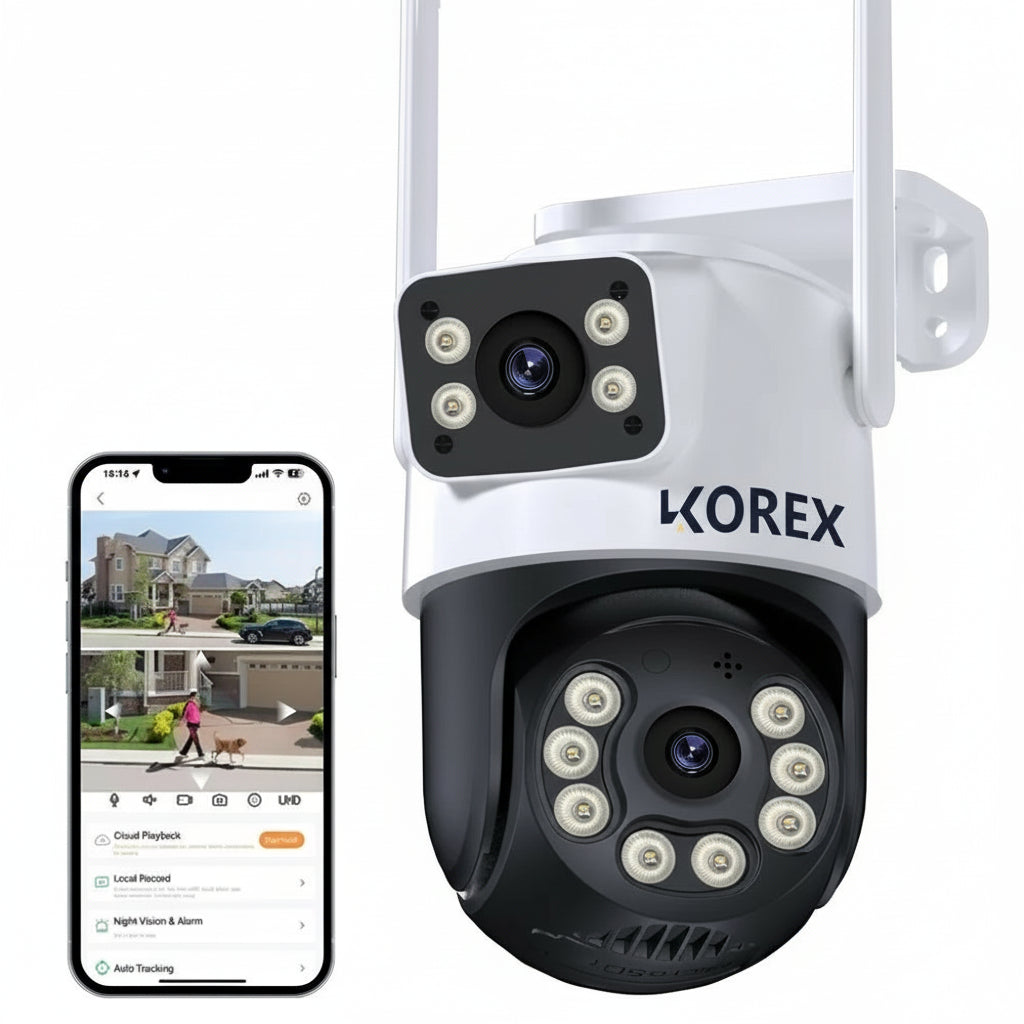 8MP 4K WiFi Surveillance Camera Dual Screens Auto Tracking Night Vision